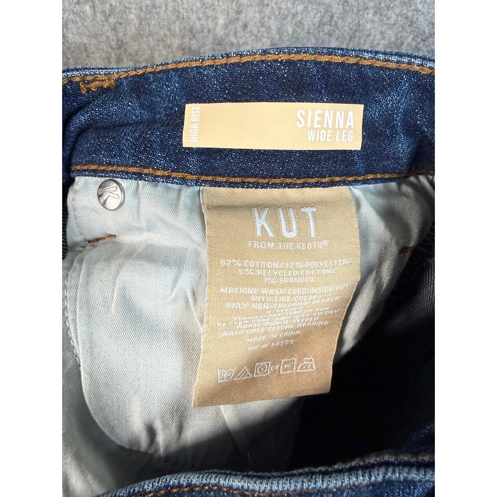 EUC KUT From The Kloth Sienna High Rise Wide Leg Size 8 Jeans Folded Cuff - Picture 6 of 10